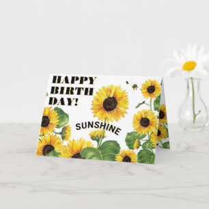 Cartão Sunflower Happy Birday
