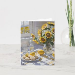 Cartão Sunflower & Lemonade Summer - Cores d'água