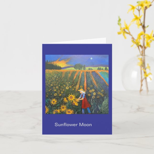 Cartão Sunflower Moon (Flor Amarela)