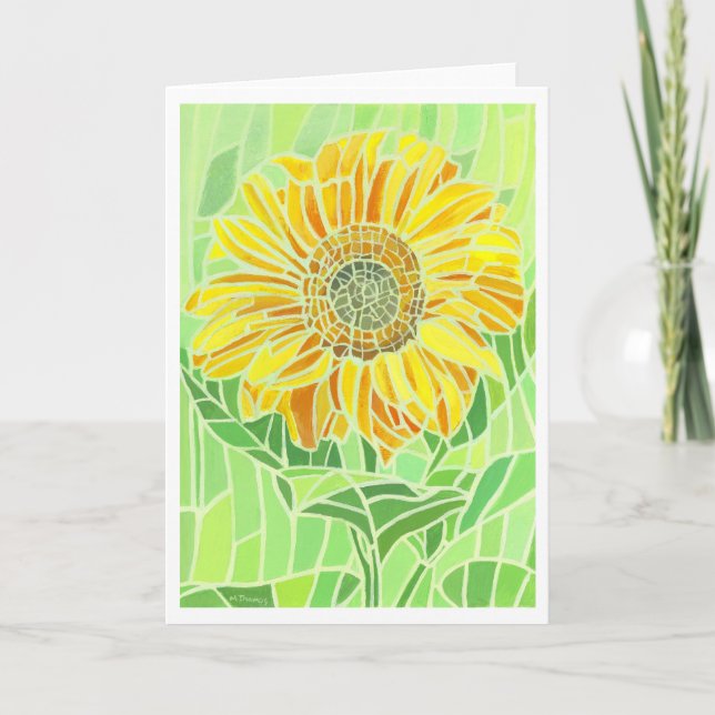 Cartão Sunflower Mosaic Greetings Card (Frente)