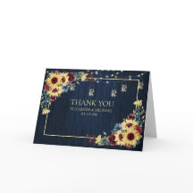 Sunflower Navy Blue Burgundy Wood Floral Wedding