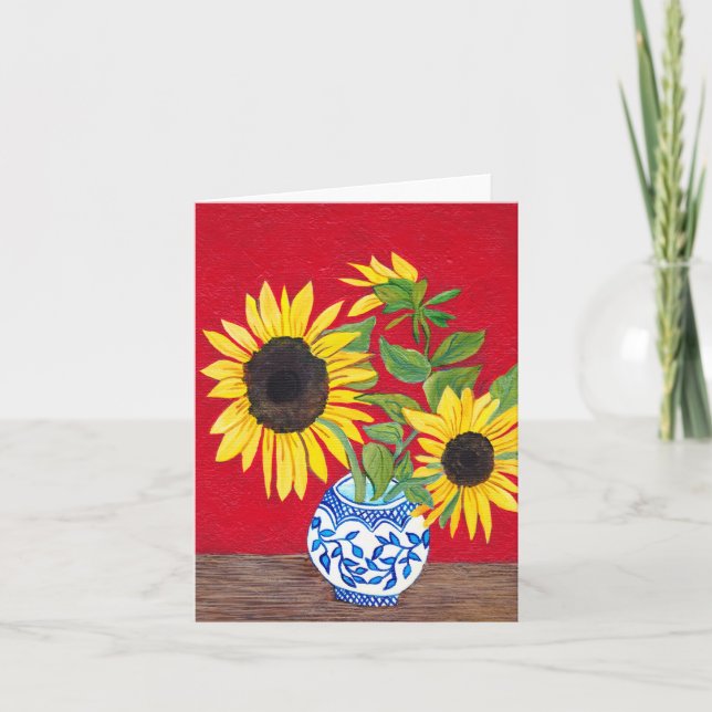 Cartão Sunflower Note Card (Frente)