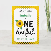 Sunflower Onederful Birthday 1st Birthday