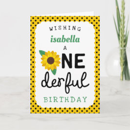 Cartão Sunflower Onederful Birthday 1st Birthday