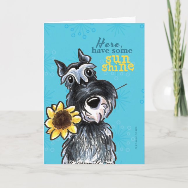 Cartão Sunflower Schnauzer Cheer Up (Frente)