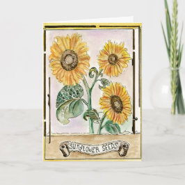 Cartão Sunflower Seeds design on a Greeting Card.