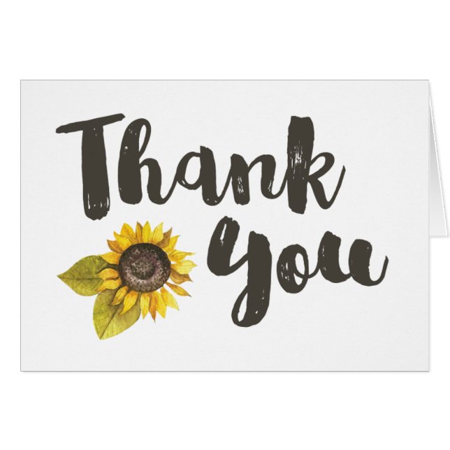 Cartão Sunflower Thank You (Frente horizontal)