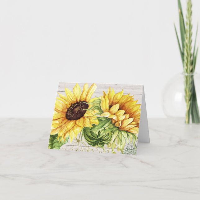 Cartão Sunflower Thank You or Blank Note (Frente)