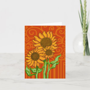 Cartão Sunflower Trio/Note Card with Envelope