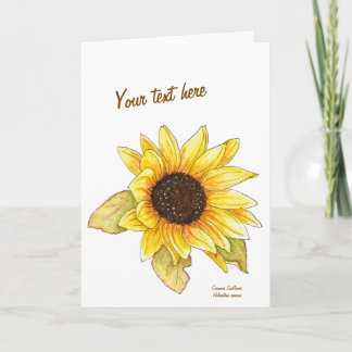 Cartão Sunflower watercolor customizable greeting card