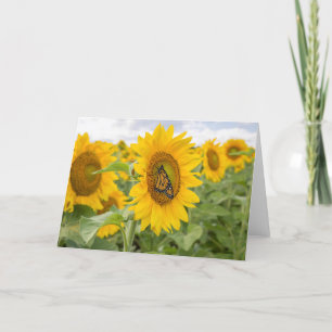 Cartão Sunflowers and Monarch Notecard