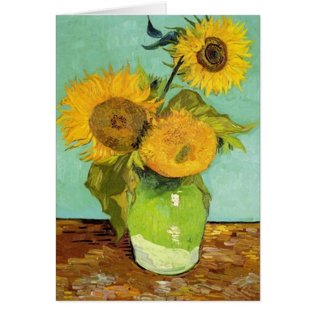 Cartão Sunflowers by Van Gogh (Frente)