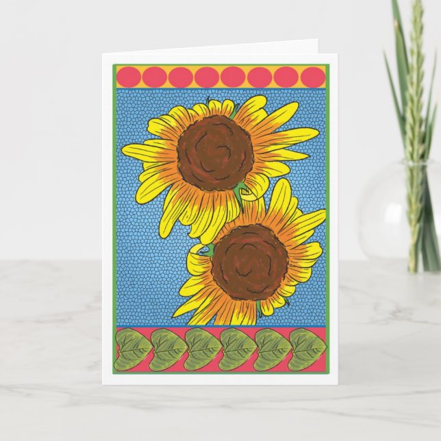 Cartão Sunflowers, Greeting Card (Frente)