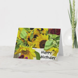 Cartão Sunflowers Waiting Birthday Blank Card