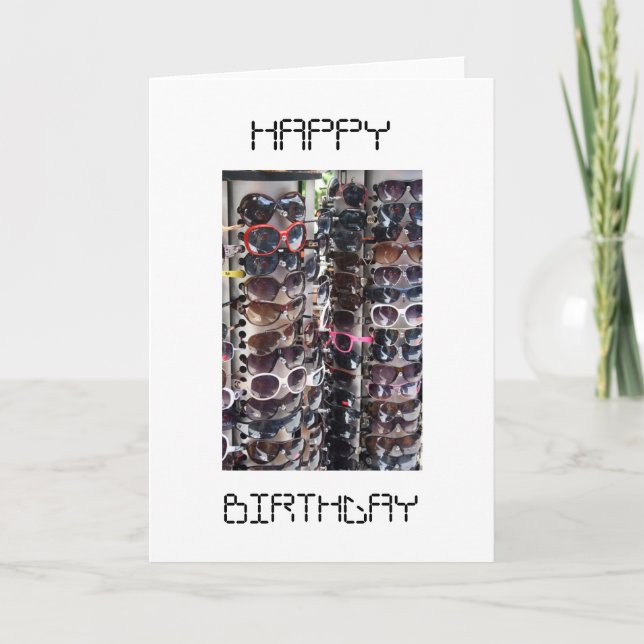 Cartão Sunglasses Happy Birthday Card (Frente)