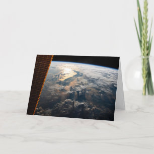 Cartão Sunglint Beams No Mar De Celebes No Sudeste Asiáti