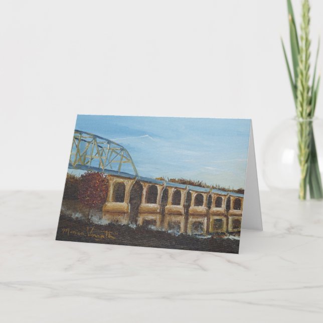Cartão Sunlit Bridge Greeting Card (Frente)