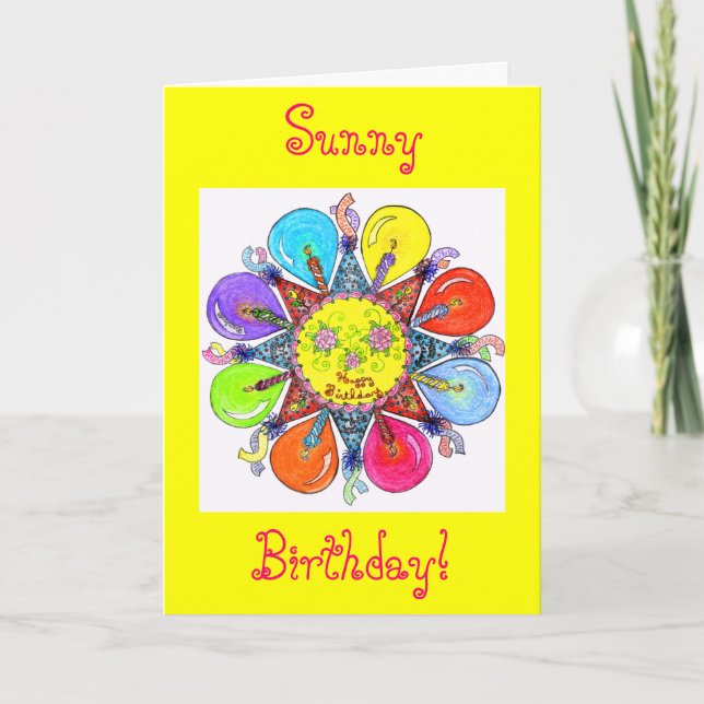 Cartão Sunny Birthday - Greeting Card (Yellow Birthday) (Frente)