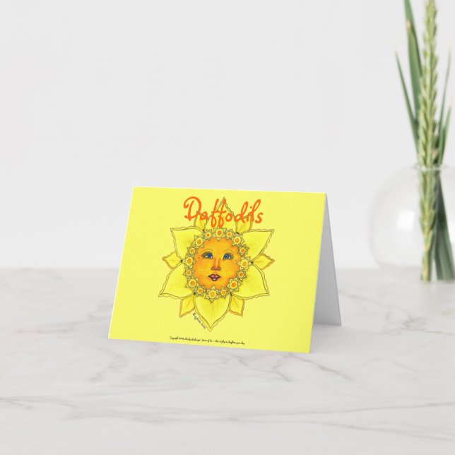 Cartão Sunny Daffodil - Note Card (Blank) (Frente)