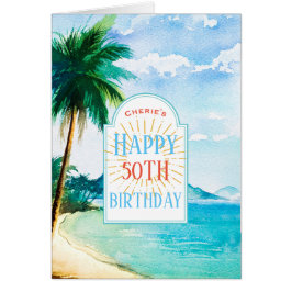 Cartão Sunny Day Seabreeze 50th Birthday