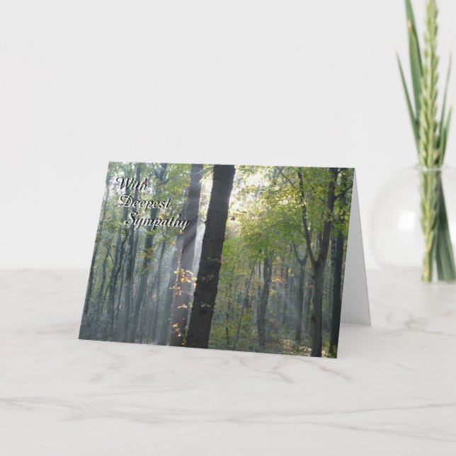 Cartão Sunrays through Trees Sympathy Greeting Card (Frente)