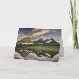 Cartão Sunrise and reflection, Glacier National Park,