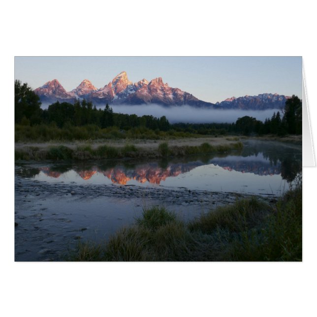 Cartão Sunrise em Schwabacker Landing em Grand Teton (Frente Horizontal)