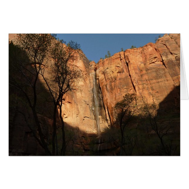 Cartão Sunrise no Caminho de Riverside em Zion (Frente Horizontal)
