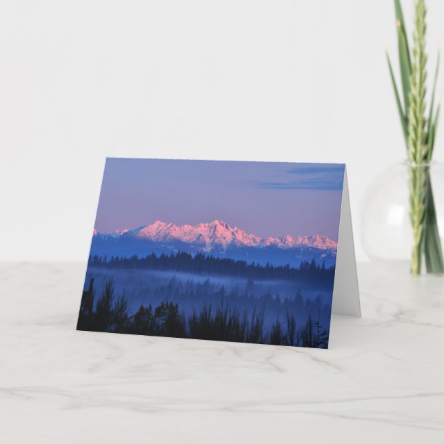 Cartão Sunrise on the Olympic Mountains - Frameable Art (Frente)