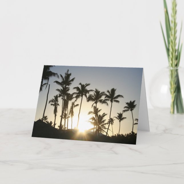 Cartão Sunrise Palms with bible verse (Frente)