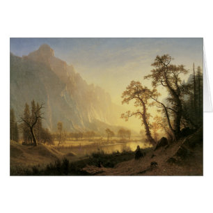 Cartão Sunrise, Vale do Yosemite, por Albert Bierstadt
