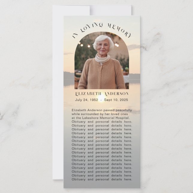 Cartão Sunset Abide With Me Poem Memorial Photo Bookmark (Frente)