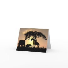Cartão sunset africano safari