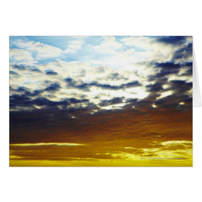 Cartão Sunset Amarelo Azul-Motivo com Nuvens (Frente Horizontal)