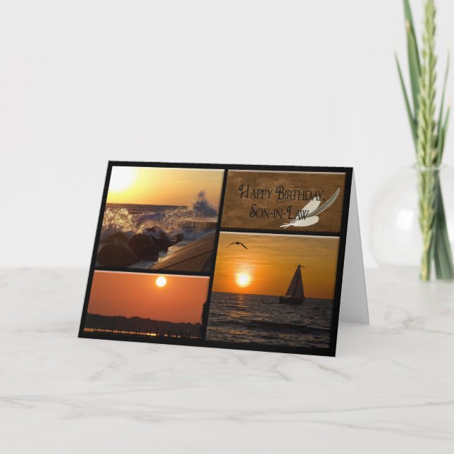 Cartão Sunset Birthday for Son-in-law (Frente)