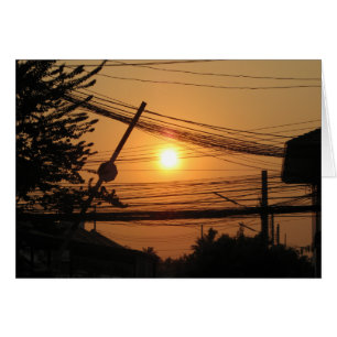 Cartão Sunset com fio... Krung Thep, Tailândia