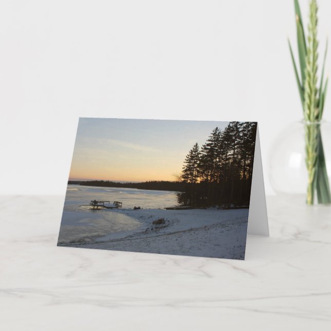 Cartão Sunset de inverno (Frente)