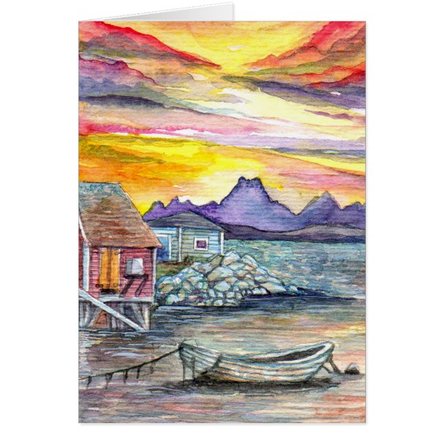 Cartão Sunset em Dock (Frente)