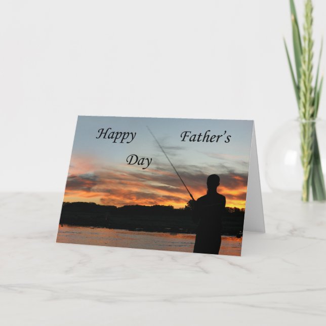 Cartão Sunset fishing Father's Day card (Frente)