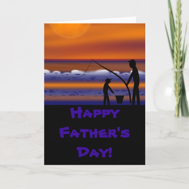 Cartão Sunset Fishing, Father's day card (Frente)