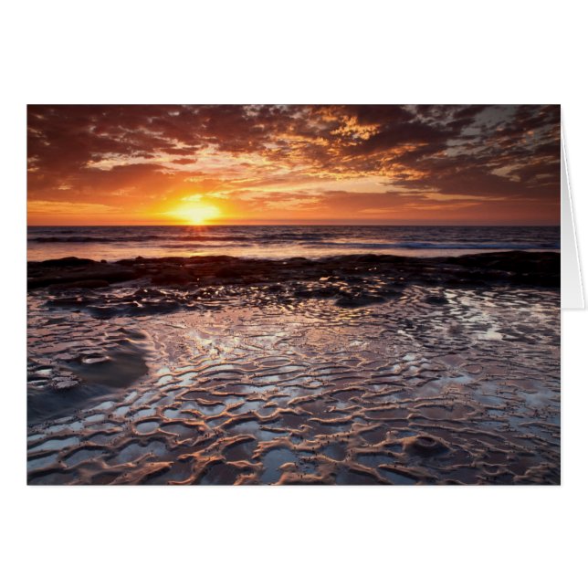 Cartão Sunset na praia, Califórnia (Frente Horizontal)