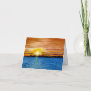 Cartão Sunset no Lago Superior com memórias queridas