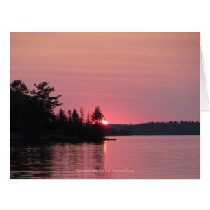 Cartão Sunset no lago Vermilion