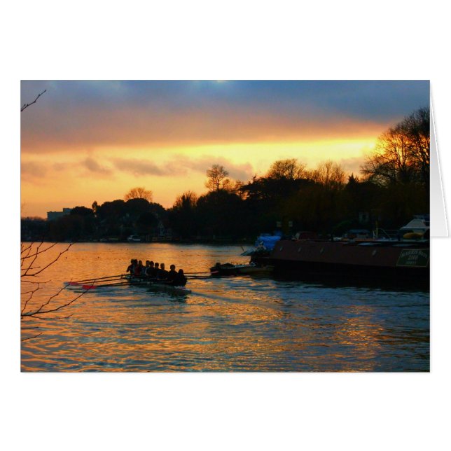 Cartão Sunset no rio Tamisa, Kingston-on-Thames (Frente Horizontal)