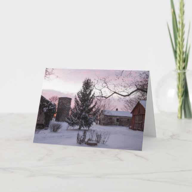 Cartão Sunset On The Farm Blank Greeting Card (Frente)