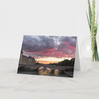 Cartão Sunset on the Seine River Greeting Card