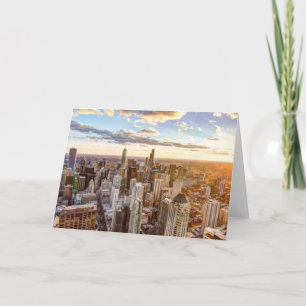 Cartão Sunset Over Chicago