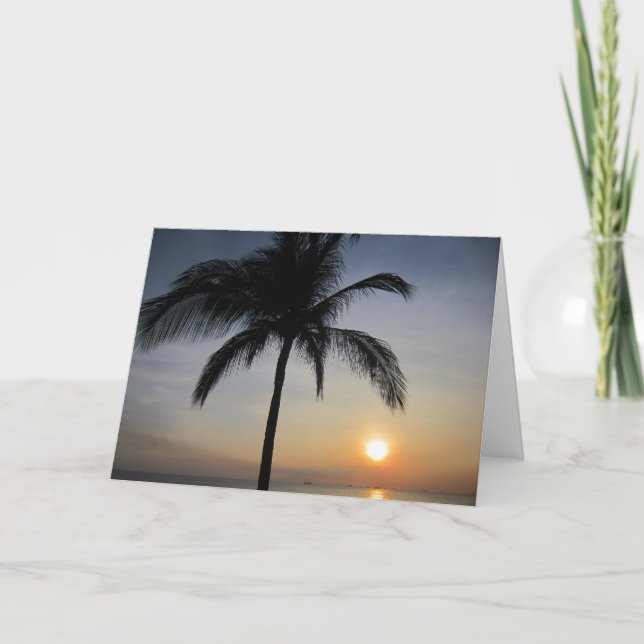 Cartão sunset palm (Frente)