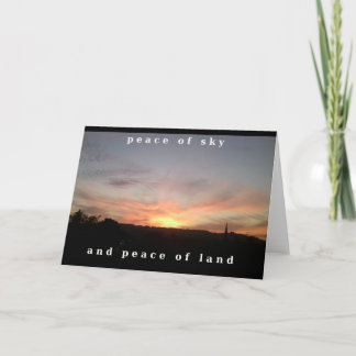 Cartão Sunset Photo Greeting Card with Words of Peace