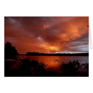 Cartão Sunset Rainbow, No Lago